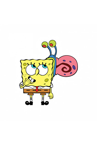 INOVATIX Set de 8 piese, autocolant SpongeBob pe spate cu meme-ul melcului Ga...