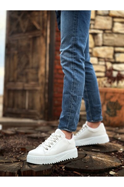 EBRUS TREND Et0505 Hook Lace White Color High-Sole Casual Shoes