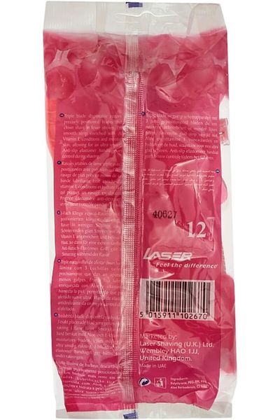 Laser Petals 3 Three Blade Disposable Shaving Razor for Women--12 Pieces