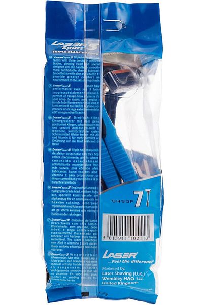 Laser Sport 3 Reflex Tripple Blade Disposable Shaving Razor-7 Pieces