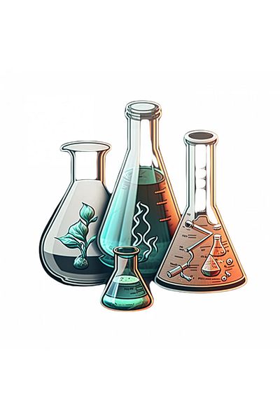 INOVATIX Set de 8 autocolante pentru chimie, INOVATIX®. 6 cm