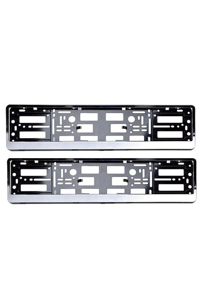 OEM Set 2 buc suport numar inmatriculare cromat din plastic premium