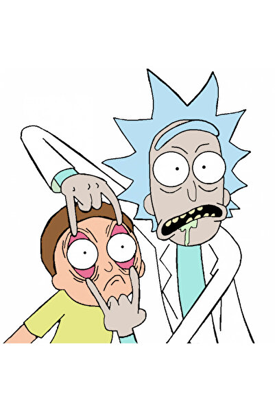 INOVATIX Set de 8 piese, autocolant Rick și Morty cu privirea, INOVATIX®. 6 cm