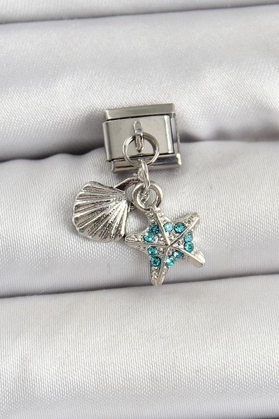 Celira Steel Hanging Pearl Detailed Zircon Stone Oyster and Star Model Silver Color Nomination Ch