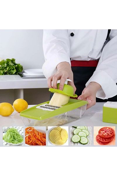 storeks 5-Headed Reservoir Non-Slip Grater Julienne Cutter Potato Carrot Grater ( 336336 )