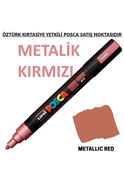 Uni Posca Metallic Red Marker Pc-5M (1.8-2.5mm) Poska Pc5M Pc - 5m