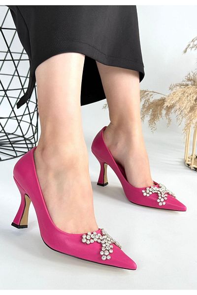 Celira Teoni Fuchsia Skin Heeled Shoes