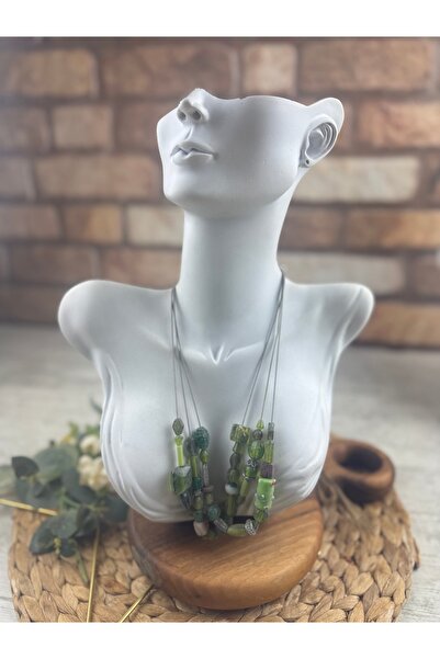 SEDEF TAKI Yeşil taşlı kolye