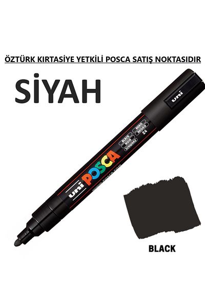 Uni Posca Black Marker Pc-3M (0.9-1.3mm) Poska Pc3M Pc - 3m