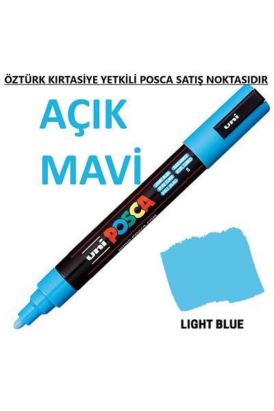 Uni Posca Light Blue Marker Pc-5M (1.8-2.5mm) Poska Pc5M Pc - 5m