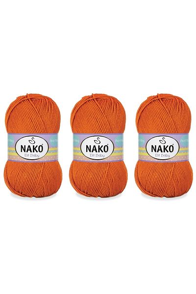 NAKO Elit Baby Anti-pilling Νήματα πλεξίματος χεριών 100 gr 3 τεμαχίων Χρώμα 3411 Ταν
