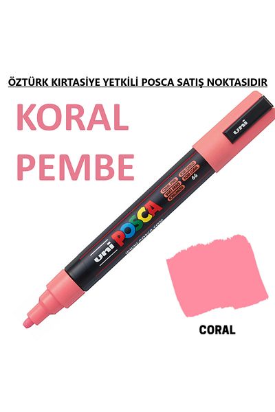 Uni Posca Coral Pink Marker Pc-5M (1.8-2.5mm) Poska Pc5M Pc - 5m