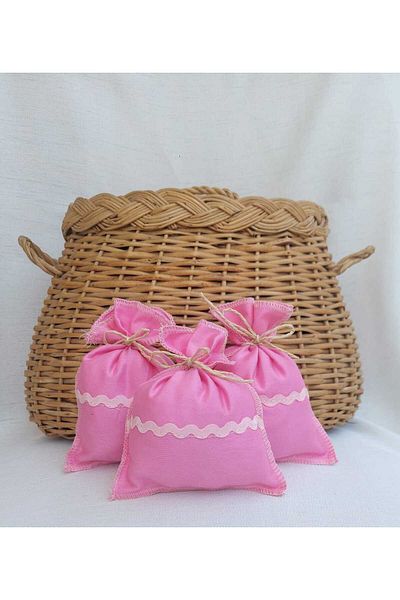 Hobizer 9X14 cm Multi-Purpose Cookie Henna Lavender Cookie Bag with 20 Cute Wavy Stripe Decorations