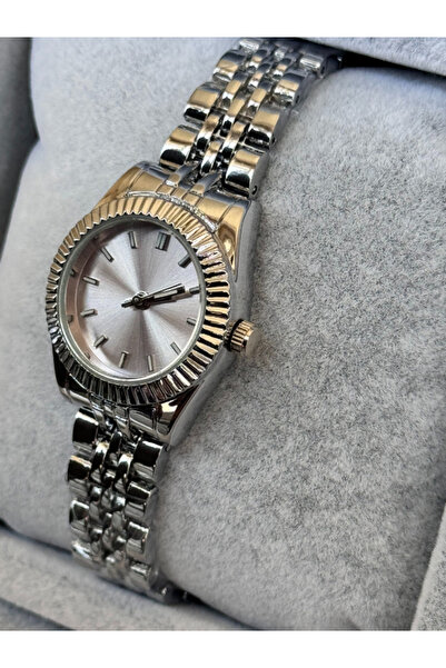 QUARTZ Pink Gümüş Çelik Kayışlı Vintage Saat