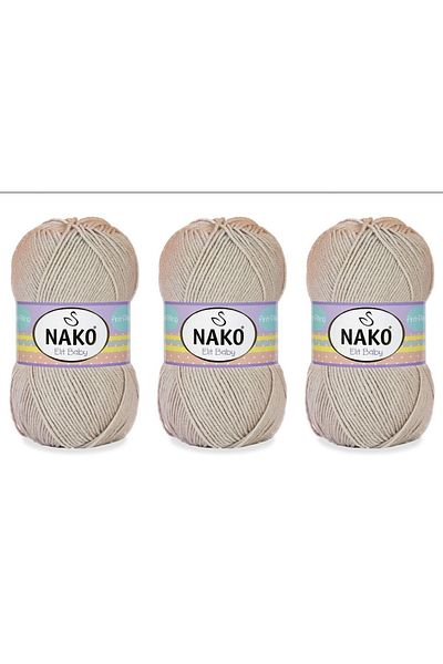 NAKO Elit Baby Anti-pilling Νήματα πλεξίματος χειρός 100 gr 3 τεμάχια Χρώμα 4770 Sponge Stone