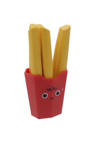 Roco Rubber Eraser French Fries in Pet Box Assorted Color