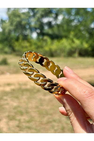 LUNARJA Thick Knitted Design Handcuff Model Steel Bracelet