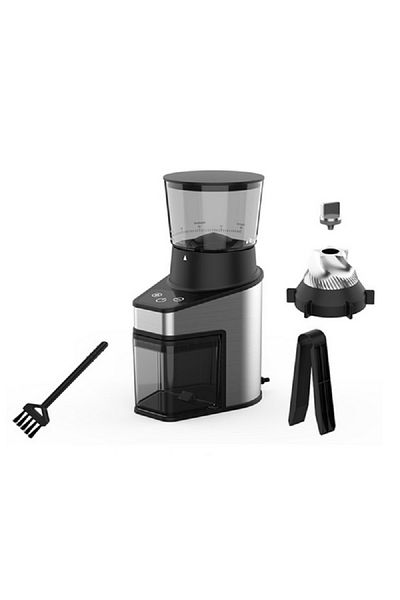 HOMİX 60-Grind Setting Coffee Bean Grinder Black and Silver 250g
