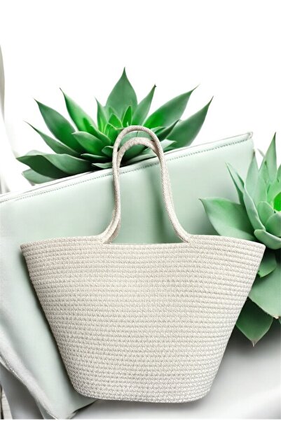 mom girl atelier Women's Ecru Handbag