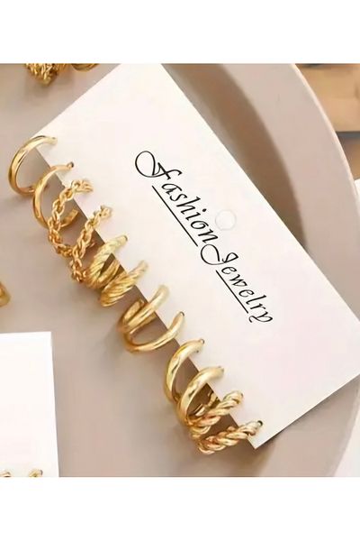 Pinkimaj Multiple Hoop Earrings Auger Model Vs 6 Pieces