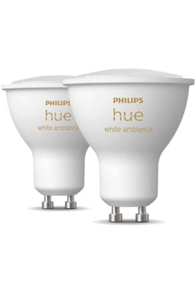 Philips Hue White Ambiance Smart Light Bulb 2 Pack [GU10 Spot] With Bluetooth