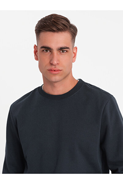OMBRE BASIC Herren-Sweatshirt aus nicht dehnbarer Baumwolle - schwarz V9 OM-SSBN-0159 XXL