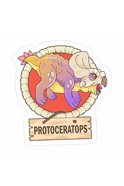 INOVATIX Set de 8 piese, autocolant Protoceratops, INOVATIX®. 6 cm