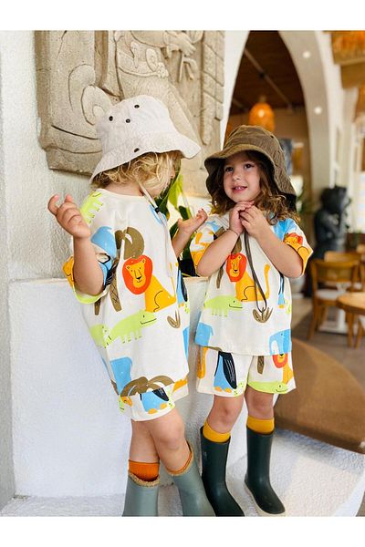 Next Baby Laciel Paris Lion Print Short Sleeve Shorts Bottom Top Set
