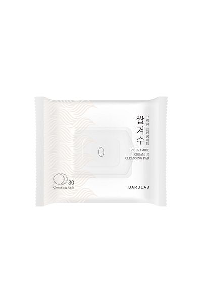 Barulab Riceramide Cream in Cleansing Pad - Rice Extract Cleansing Pad 30 Pieces