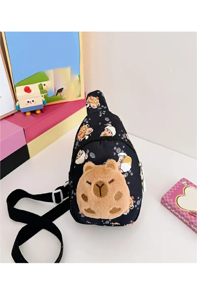 BABUN Animal cu fermoar unisex Capybara ilustrat fete băieți copii umăr rucsa...
