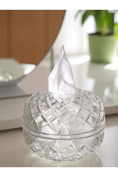 Akden Kristal Crystal Cutting Decor Tableware Glass Napkin Ring