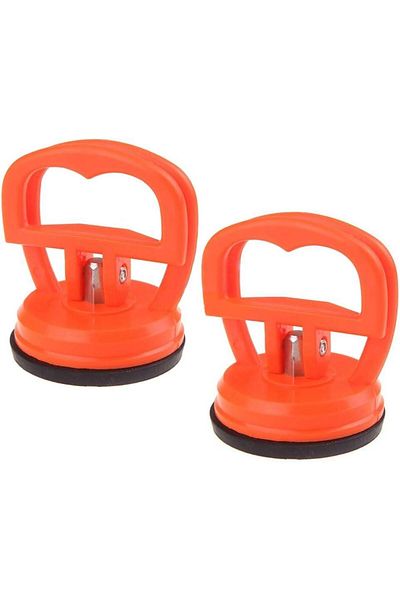 OEM Set of 2 electronic manipulation suction cups, ABS/Rubber, 6.5 x 5.8 cm, Orange/Black