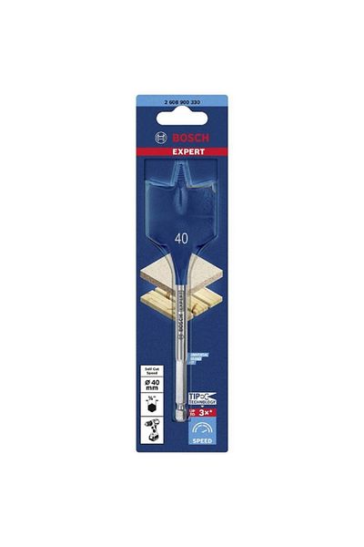 Bosch Expert Self-Cut Speed Spade Drill Bit Silver and Blue