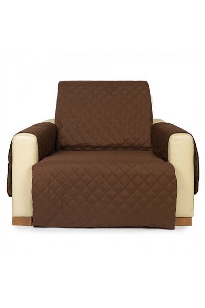 BOEM Reversible quilted armchair cover, 165 x 58 x 54 cm, Brown
