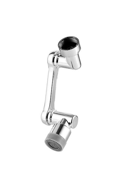 BOEM Faucet Extender, Universal, 1080° Rotating, Pivoting in Any Direction, Silver