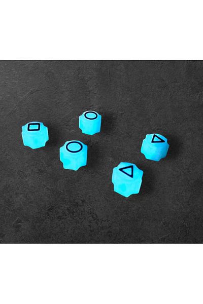 3DONE MODELS Blue phosphorescent Gonggi game set with stand and keychain 3DONE MODELS, Squid Game, 3D printed