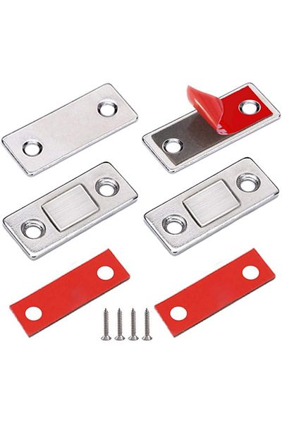 OEM Ultra-thin metal magnetic cabinet lock, 2 pcs, For doors and windows, Silver