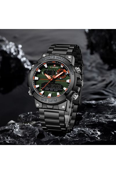 Naviforce Men’s Watch – Dual Display, Quartz, Waterproof, Multi-Function, Casual Style