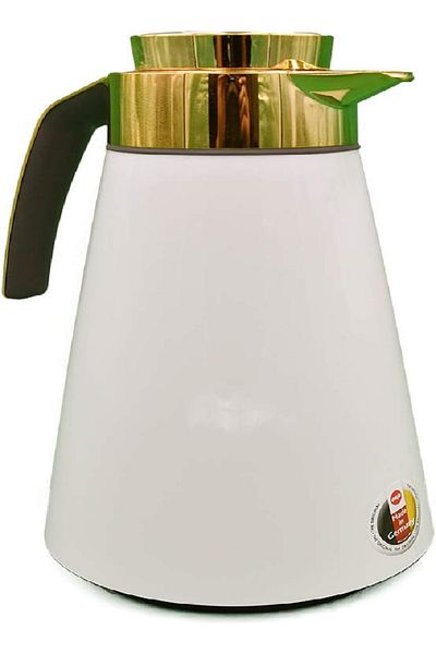 emsa Cone Flask 1.5L – Elegant White and Gold Insulated Thermos for Hot & Cold Drinks