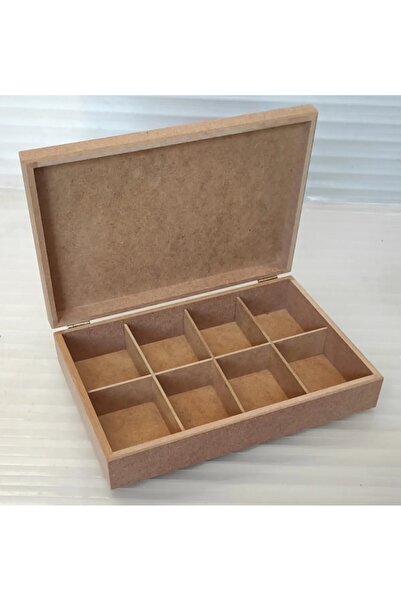 Eymen Hobi Ham MDF 8 Bölmeli Kutu - Hobi, Boyama ve Organizer İçin Ahşap Kutu...