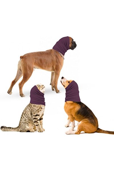 UUOUU Glugă de protecție pentru câini/pisici oUUoNNo, textil, violet, mărimea S