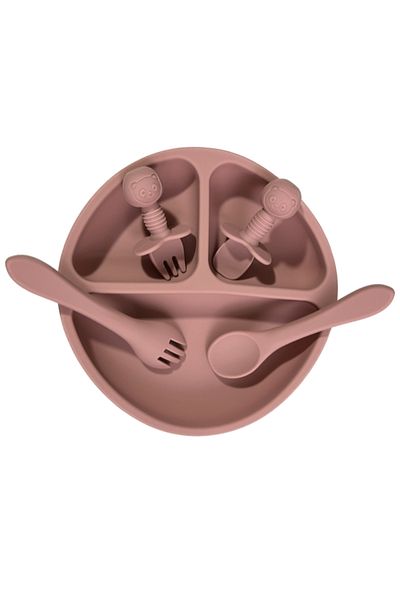 OEM 8-piece baby feeding set, diversification, silicone, bib, plate, bowl with suction cup, spoon and