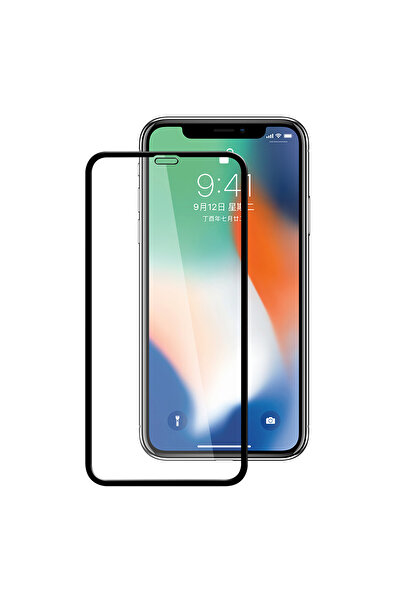 BOEM Folie de sticlă FULL GLUE pentru Apple iPhone XS, GloMax 5D Negru, lipic...