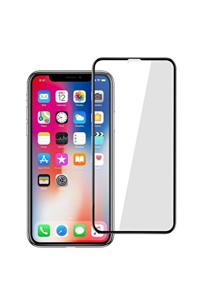 BOEM Folie de sticlă FULL GLUE pentru Apple iPhone X, GloMax 5D Negru, lipici...