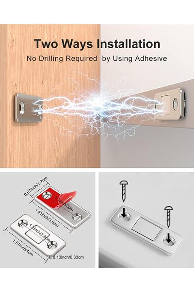 BOEM Magnetic catches 6 pieces for cabinet doors, with adhesive