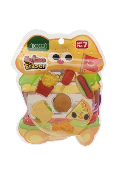 Roco Rubber Eraser Food in Blister Pack Assorted Color