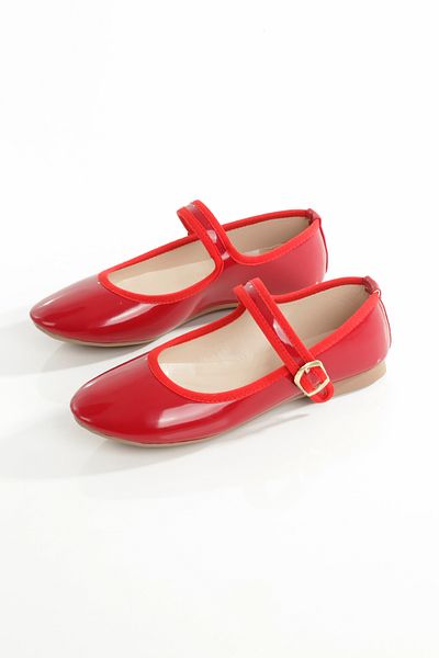 PAYZİN '' Turkan'' Red Patent Leather Round Toe Flat Bottomed Helmet Ballerina New Season