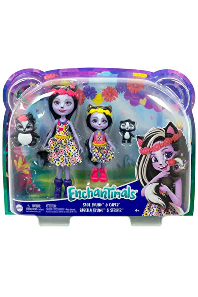 mattel Enchantimals Doll Set - Sage Skunk & Caper and Sabella Skunk & Striper