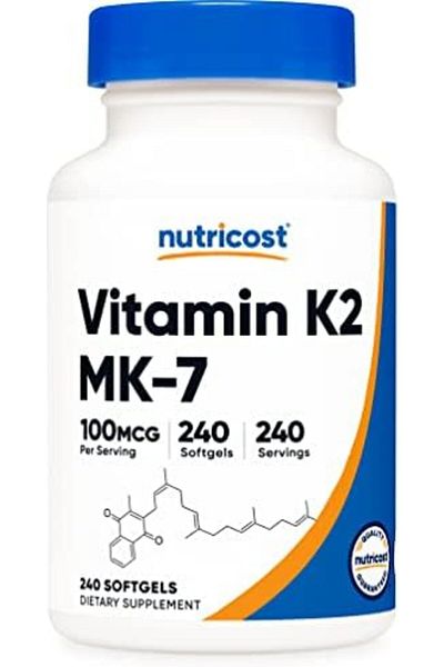 Nutricost Vitamin K2 MK-7 100 mcg, 240 Softgels - Gluten Free and Non-GMO