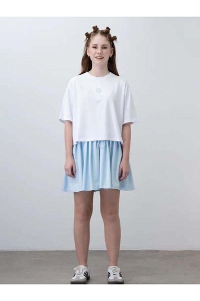 Zekids Girl's Pleated Shorts T-Shirt Design Set